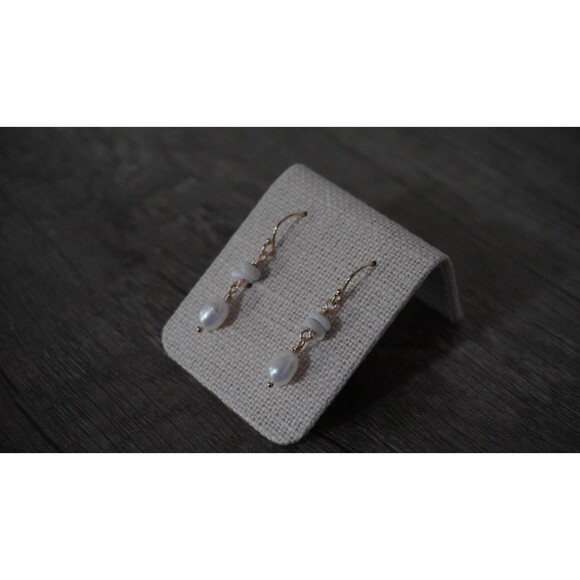 Hawaiian Puka Shell Earrings, 14k Gold Fill - Picture 2 of 5